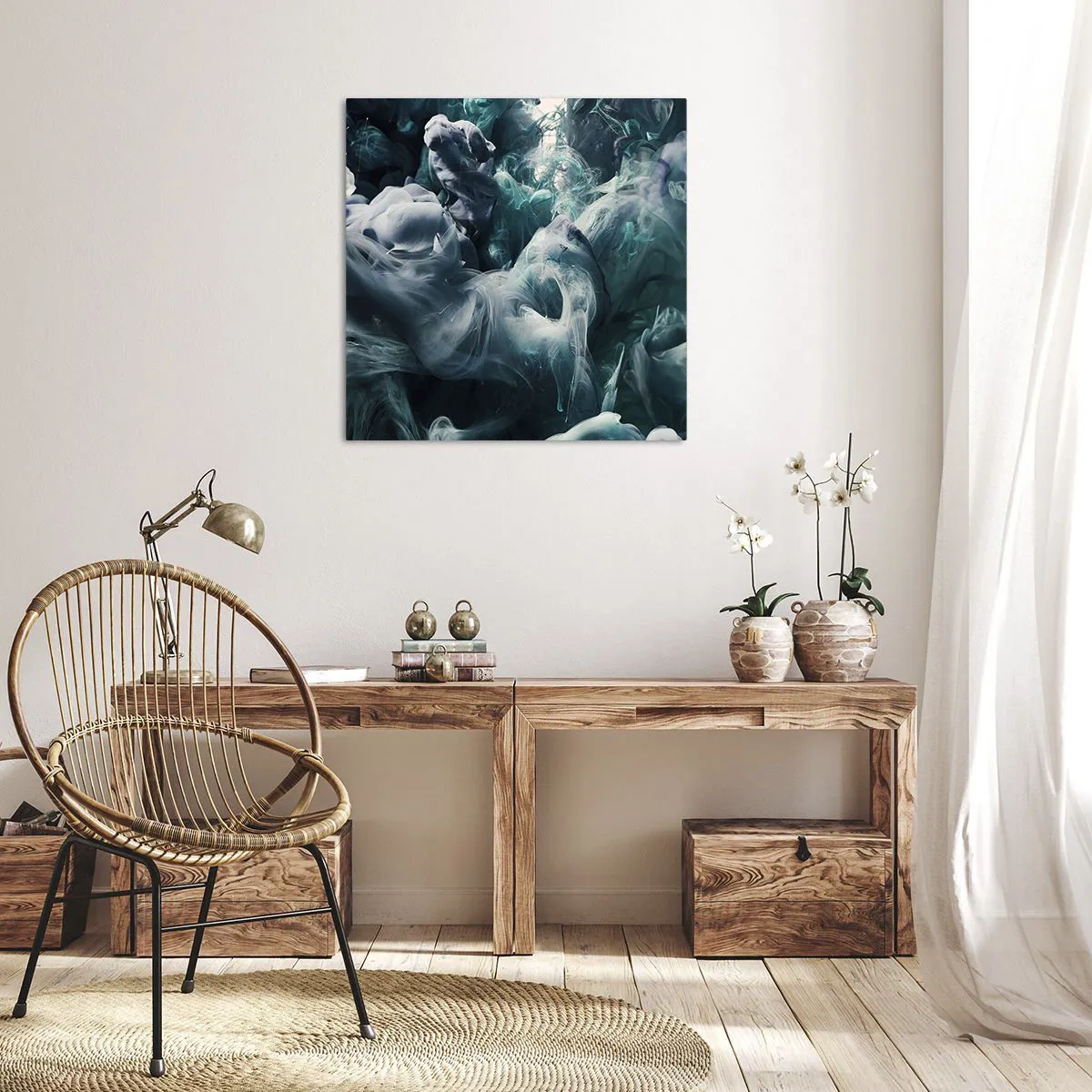 Canvastavla - Bild på duk - Färg i rörelse - 40x40 cm