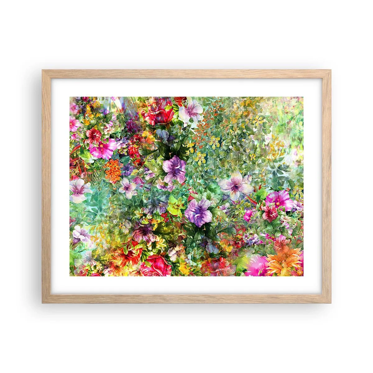 Affisch i ram av ljusek - Ta en dopp i blommorna - 50x40 cm