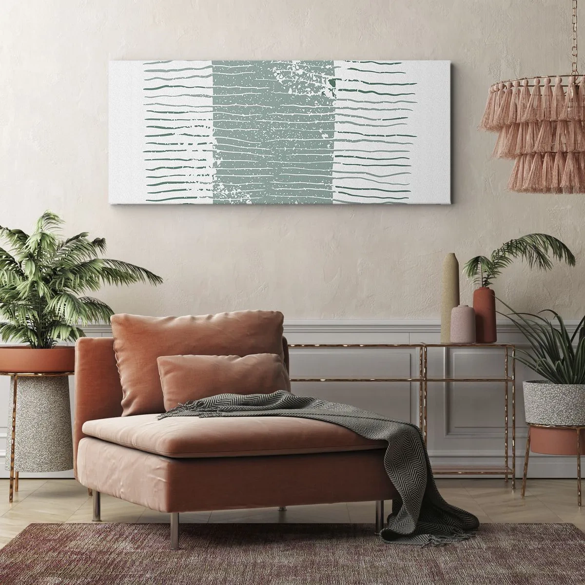 Canvastavla - Bild på duk - Marin abstraktion - 100x40 cm