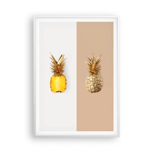 Affisch i vit ram - Ananas för oss - 70x100 cm