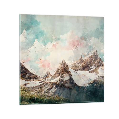 Glastavla - Bild på glas - Steniga blad - 60x60 cm