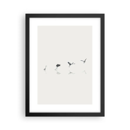 Affisch i svart ram - Fyra enkla steg - 30x40 cm