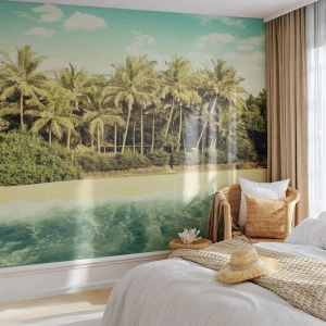 Fototapet Premium Sand - Kanske här? - Landskap, Strand, Kokosnötspalm - 200x140 cm