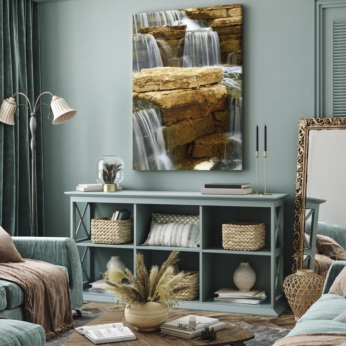 Canvastavla - Bild på duk - Trappan till himlen - 70x100 cm