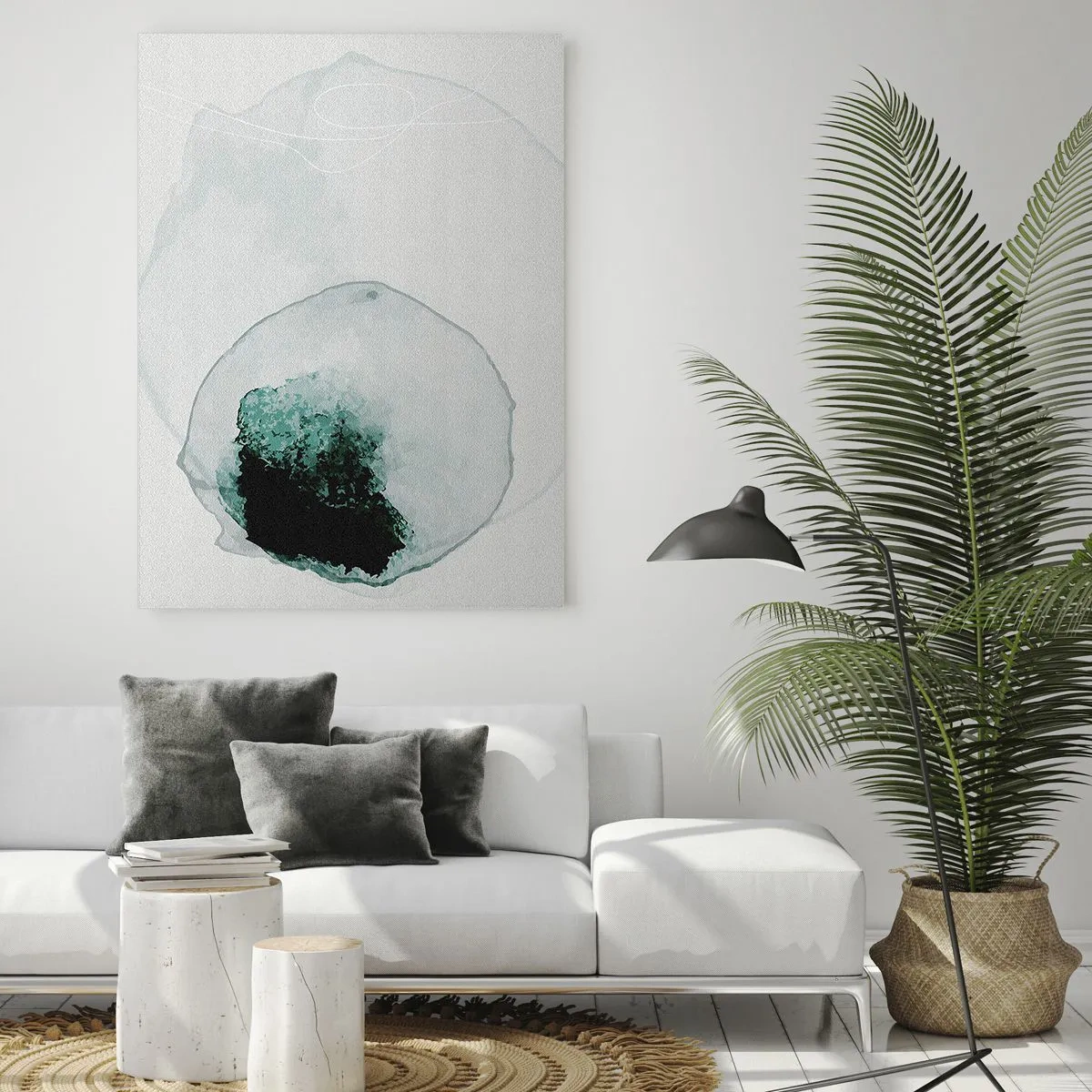 Glastavla - Bild på glas - I en droppe vatten - 50x70 cm