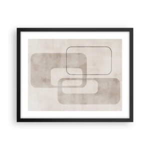 Affisch i svart ram - Geometrisk fug - 50x40 cm