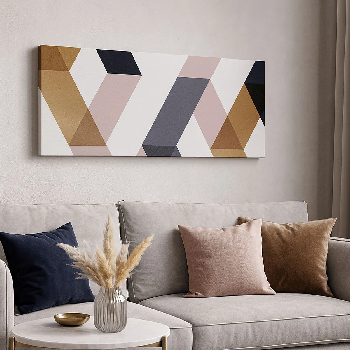 Canvastavla - Bild på duk - Plan och vinklar - 100x40 cm