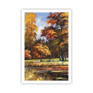 Affisch - Landskap i guld och brons - 61x91 cm