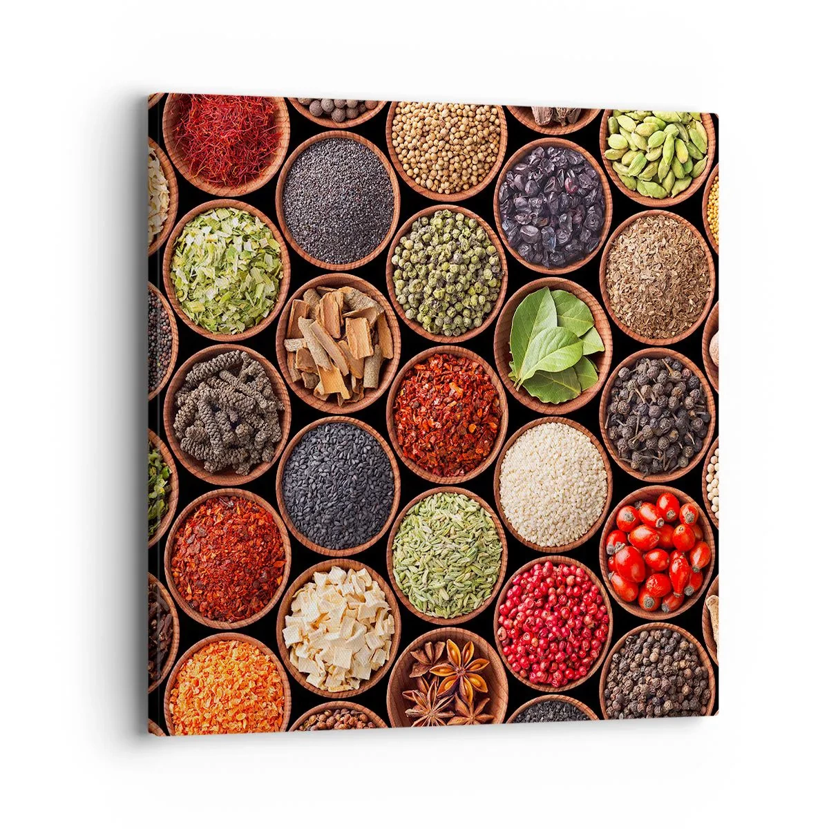 Canvastavla - Bild på duk - Världens alla smaker - 40x40 cm
