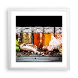 Affisch i vit ram - Så att livet har smak - 40x40 cm