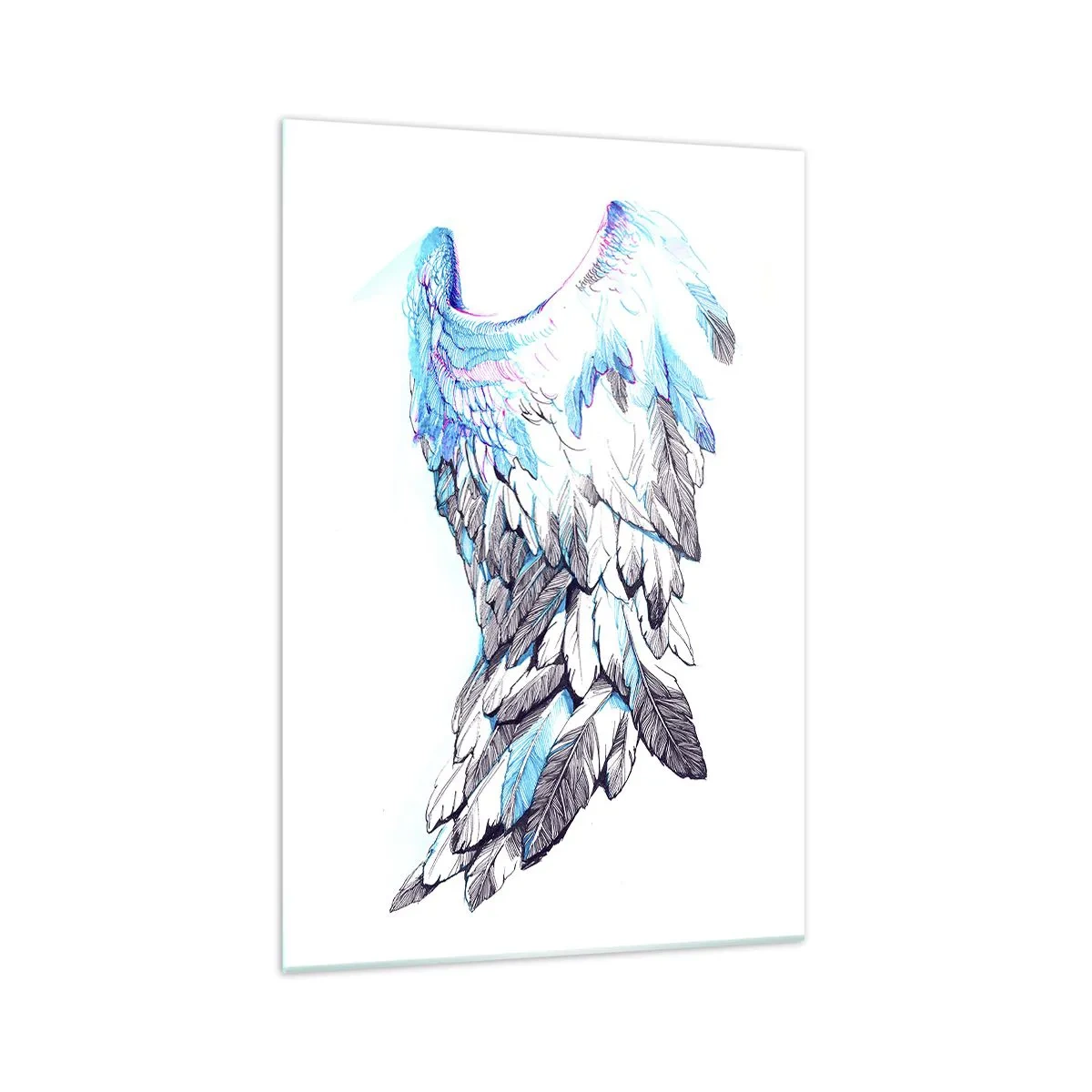 Glastavla - Bild på glas - Jag behöver vingar - 70x100 cm