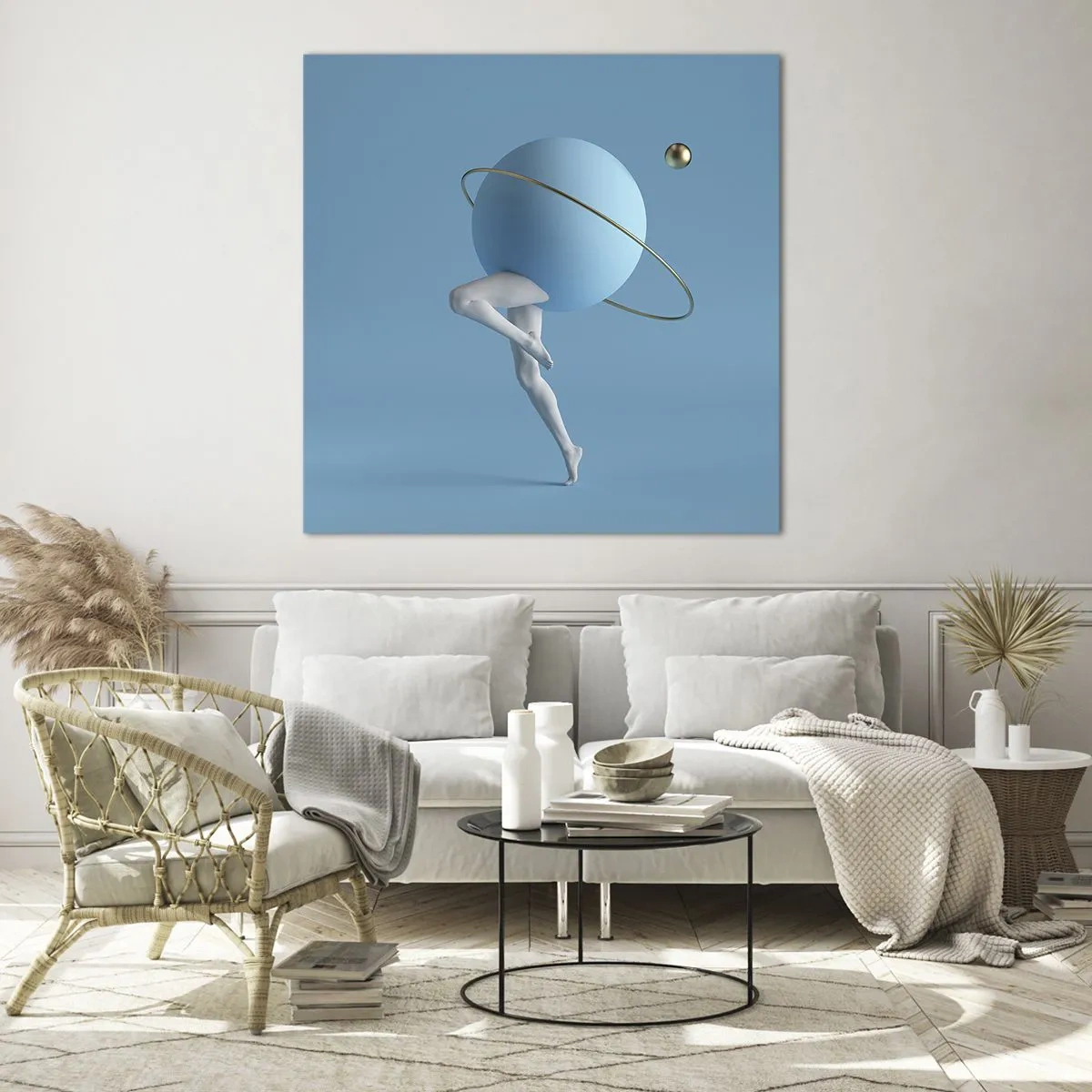 Glastavla - Bild på glas - Och planeterna blir galna - 60x60 cm