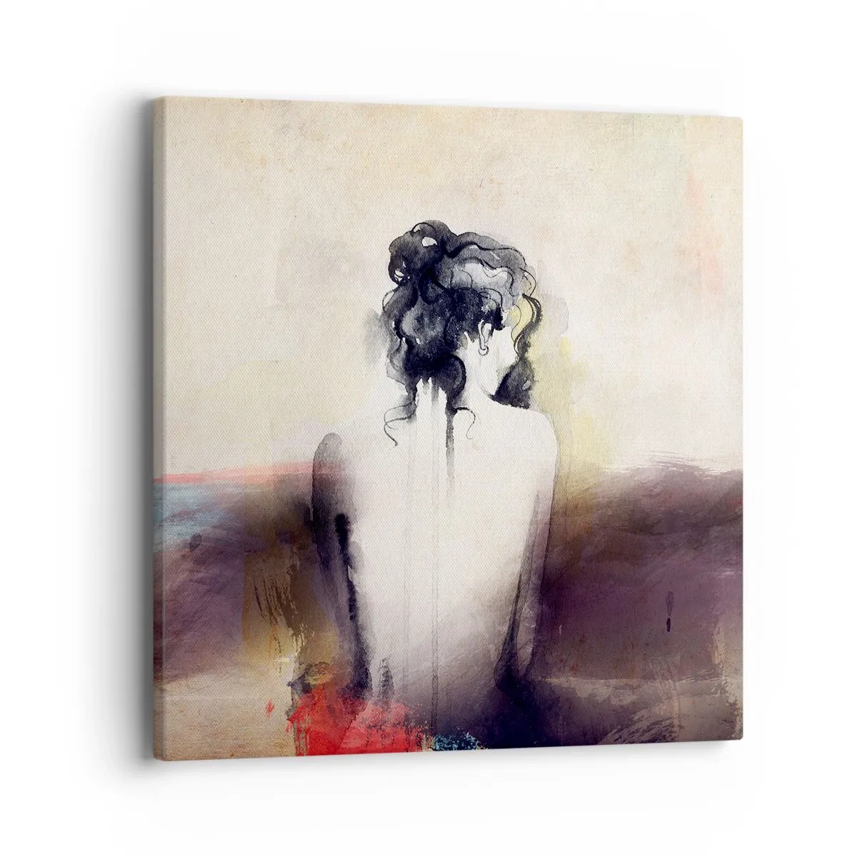 Canvastavla - Bild på duk - Moderata linjer, ovala former - 40x40 cm