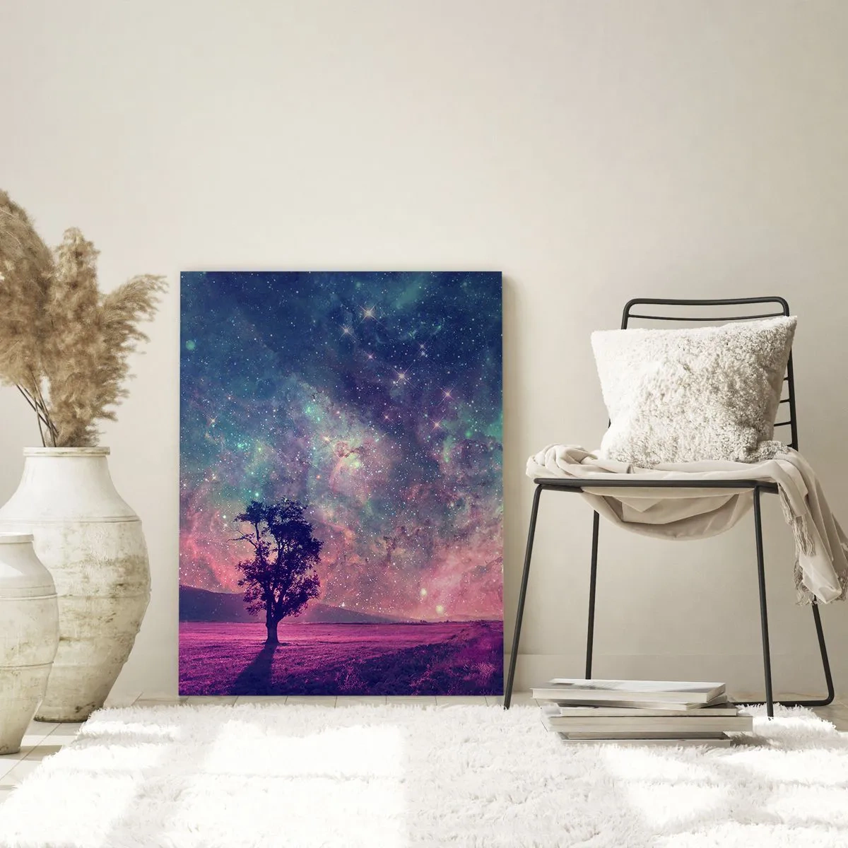 Glastavla - Bild på glas - Under magisk himmel - 50x70 cm