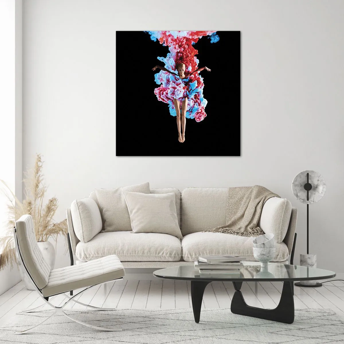 Glastavla - Bild på glas - Fullt blommande - 70x70 cm