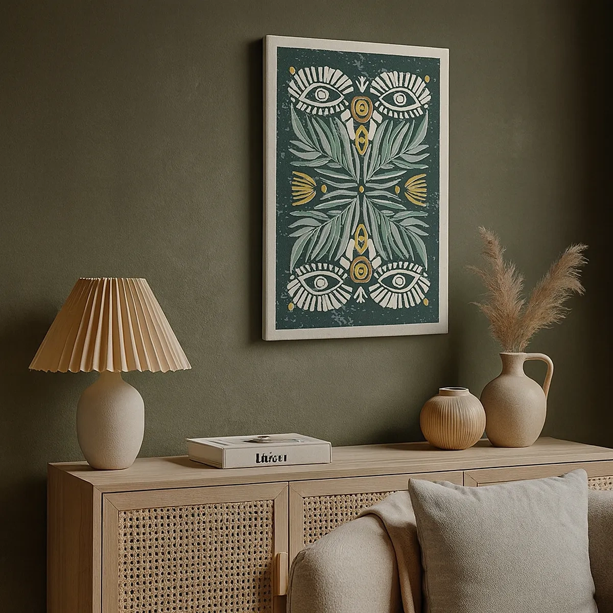 Canvastavla - Bild på duk - Som ett folkligt mönster - 50x70 cm