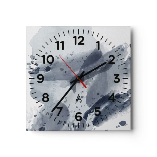 Väggklocka - Klocka på glas - Studie om vattnets natur - 40x40 cm
