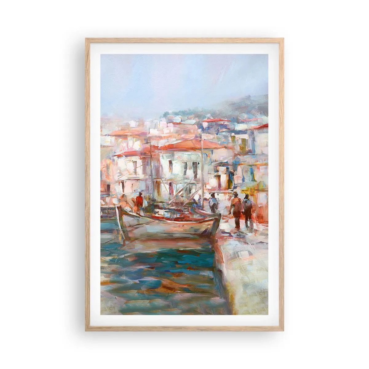 Affisch i ram av ljusek - Pastellfärgad semester - 61x91 cm