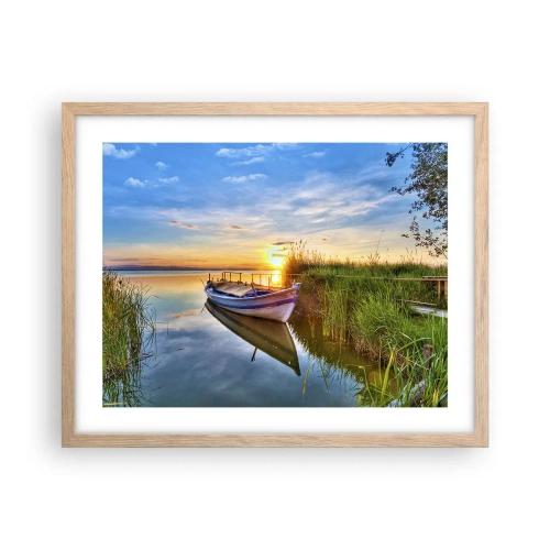 Affisch i ram av ljusek - Uppfyllda drömmars vik - 50x40 cm