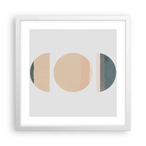Affisch i vit ram - Hjul efter hjul - 40x40 cm