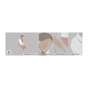 Provbit av fototapet Premium Canvas - Charmens kontur - Kvinna, Grafik, Modell - 100x30 cm