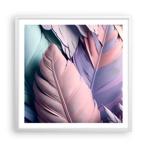 Affisch i vit ram - Fågelstil - 60x60 cm