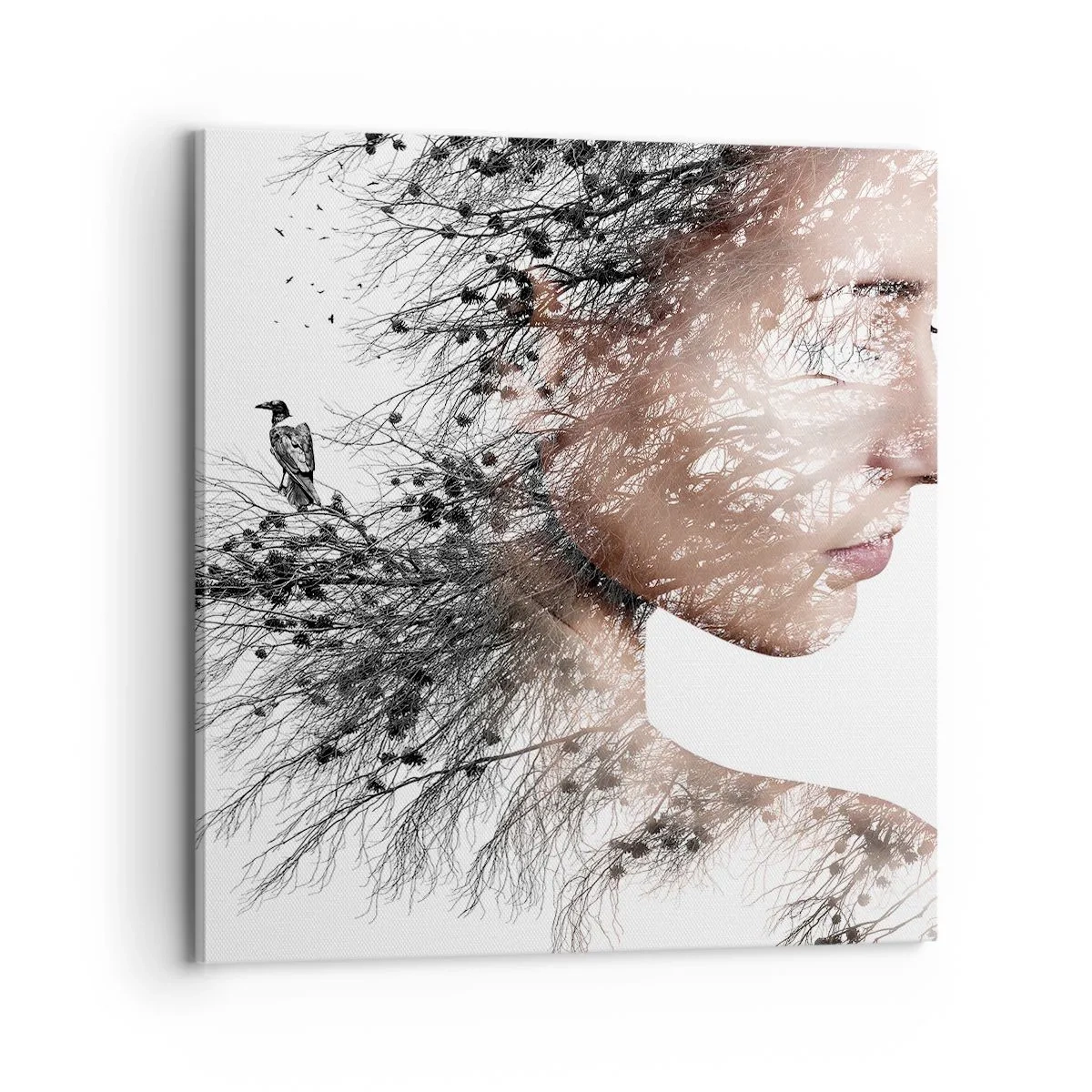 Canvastavla - Bild på duk - Skogens ande - 70x70 cm