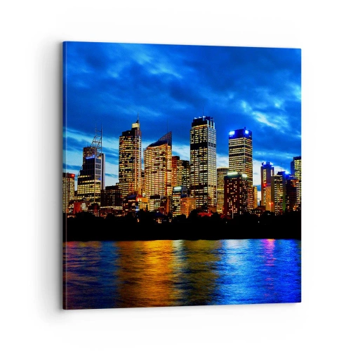 Canvastavla - Bild på duk - Ljusens och färgernas natt - 70x70 cm