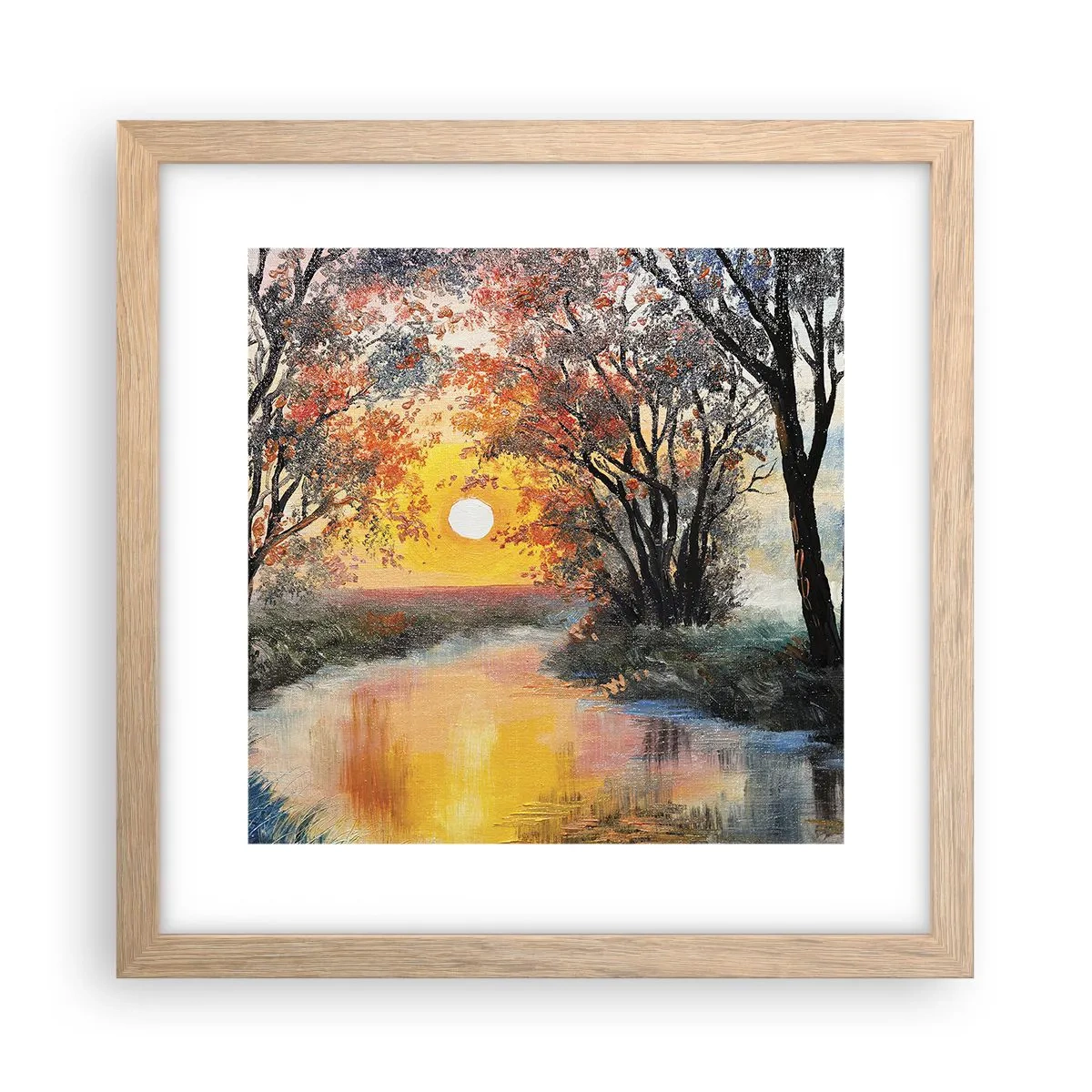 Affisch i ram av ljusek - Höststämning - 30x30 cm