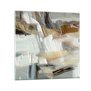 Glastavla - Bild på glas - Färgstarka lager på lager - 60x60 cm