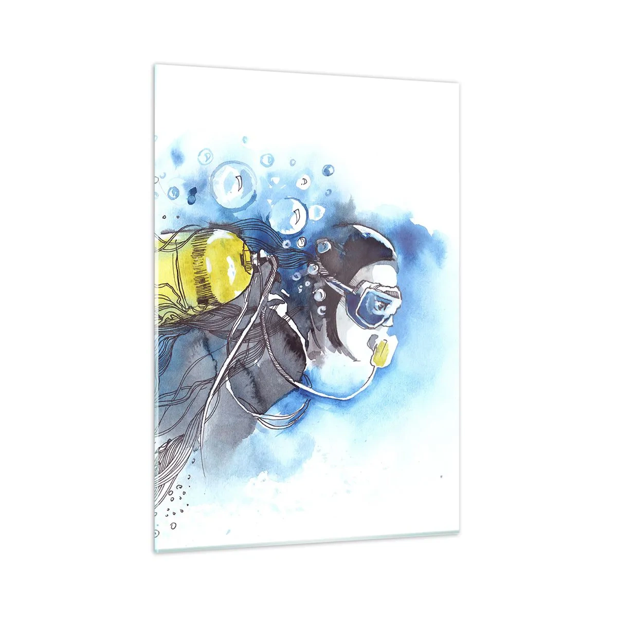 Glastavla - Bild på glas - Det stora blåa - 50x70 cm