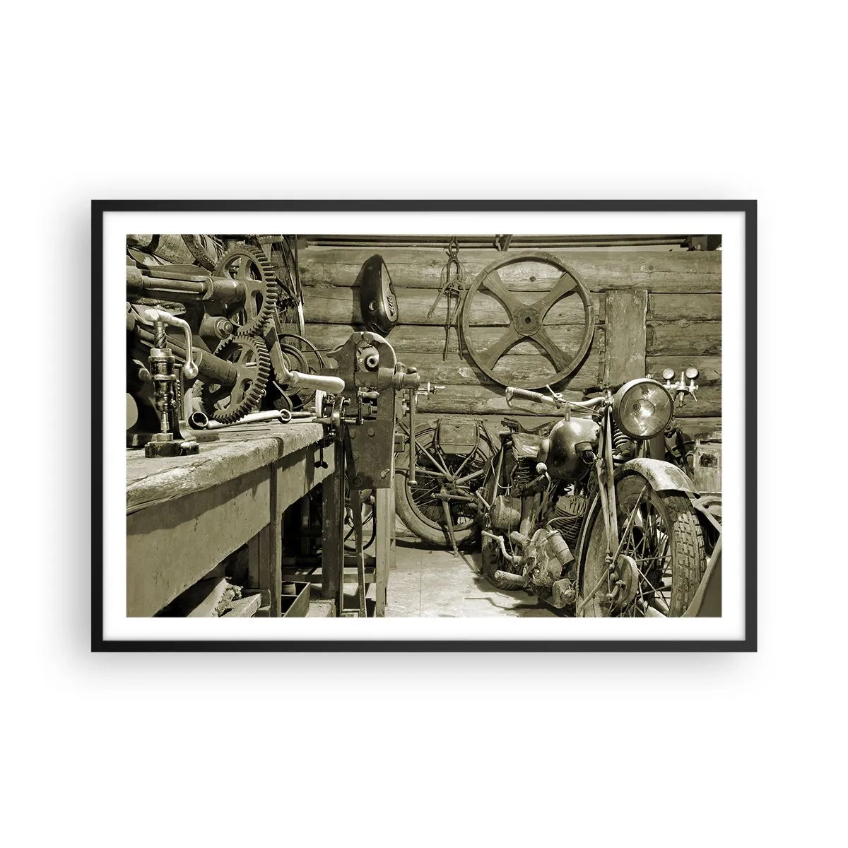 Affisch i svart ram - I onkel Lasses skjul - 91x61 cm