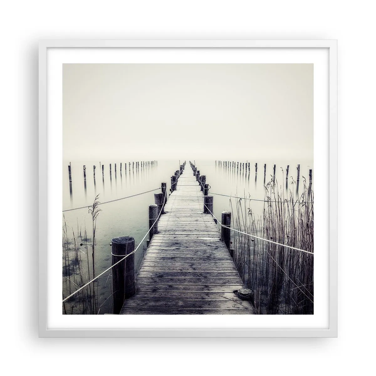 Affisch i vit ram - Fördjupa dig i frid - 60x60 cm