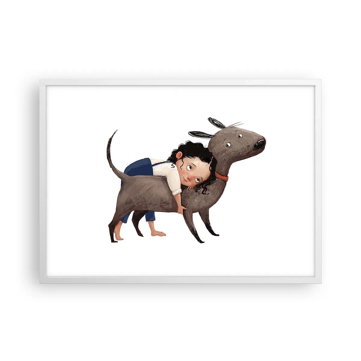 Affisch i vit ram - Bästa vänner - 70x50 cm