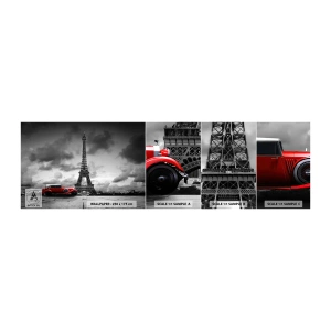 Provbit av självhäftande fototapet Deluxe Sticker - Inte så länge sedan i Paris - Bil, Eiffeltornet, Paris - 100x30 cm