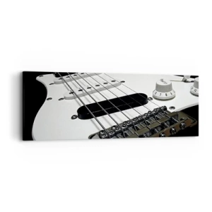 Canvastavla - Bild på duk - Ljud gömt i vitt - 90x30 cm