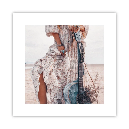 Affisch - Flower power på väg - 30x30 cm