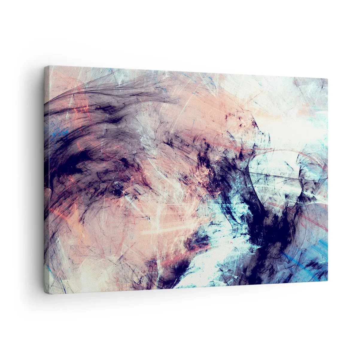 Canvastavla - Bild på duk - Abstrakt komposition i pastellfärger och mörka toner - 70x50cm - Känn vinden - Modern väggdekoration för vardagsrum och sovrum ARTTOR