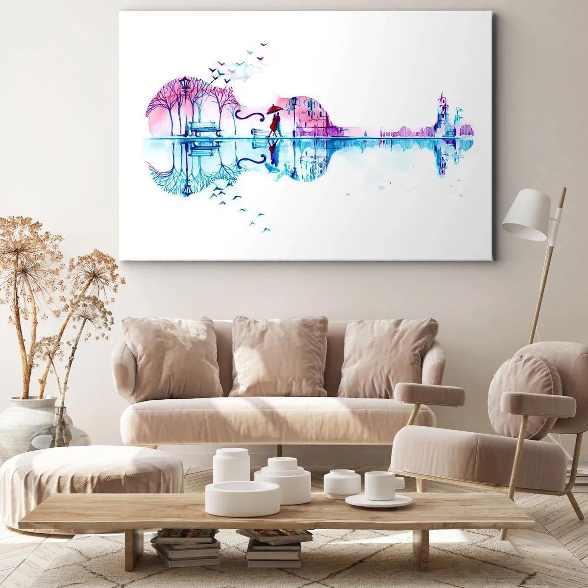 Canvastavla - Bild på duk - Regnmusik - 70x50 cm