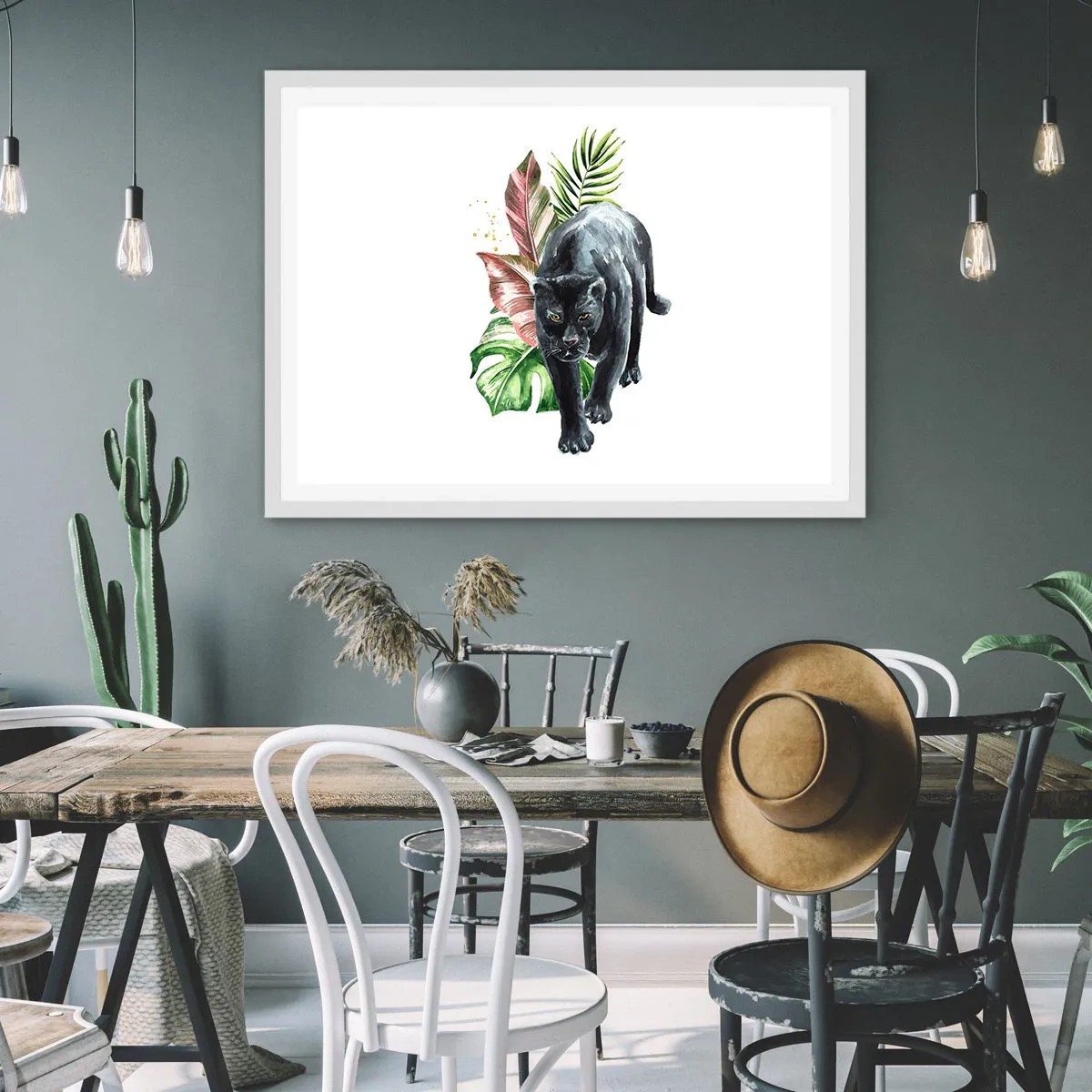 Affisch i vit ram - Vilt hjärta - 50x40 cm