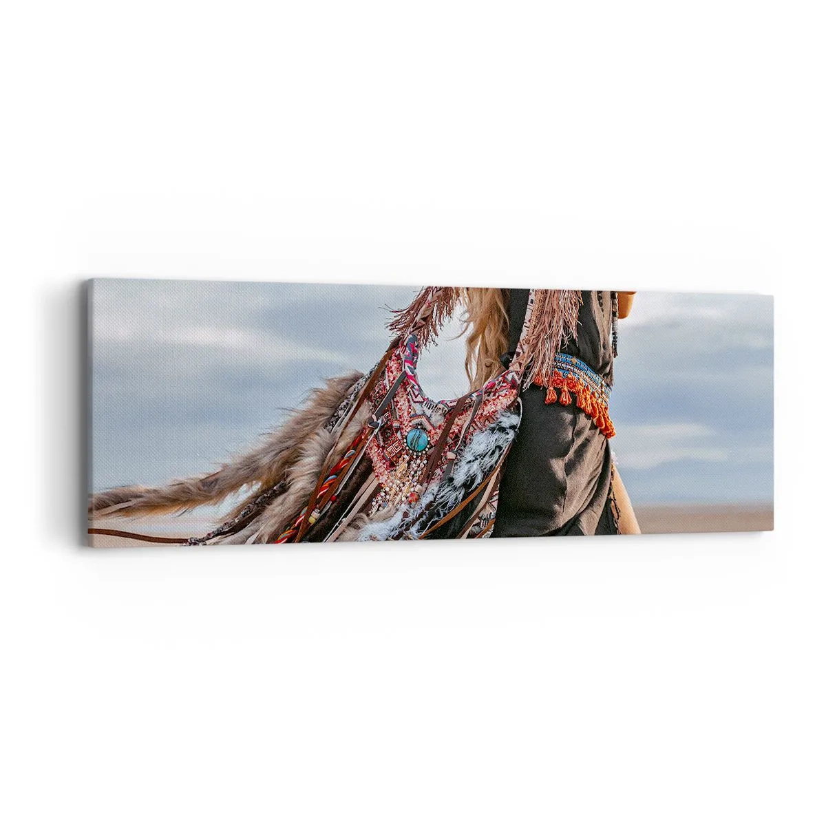 Canvastavla - Bild på duk - Shamanens flicka - 90x30 cm