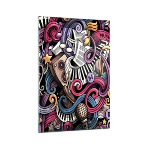 Glastavla - Bild på glas - Komplicerad melodi - 70x100 cm