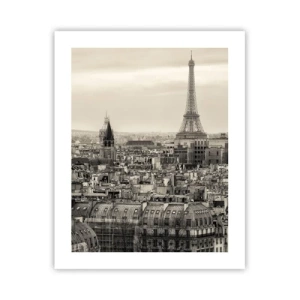 Affisch - Över Paris tak - 40x50 cm