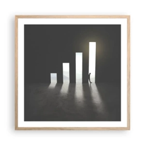 Affisch i ram av ljusek - Framgång - ett intryck - 60x60 cm