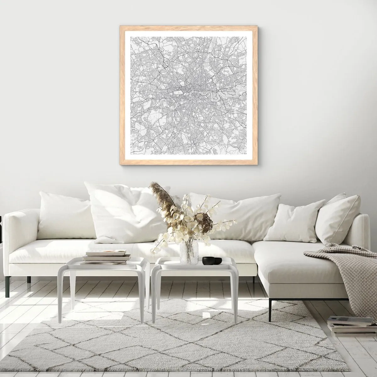 Affisch i ram av ljusek - Karta över London-labyrinten - 30x30 cm