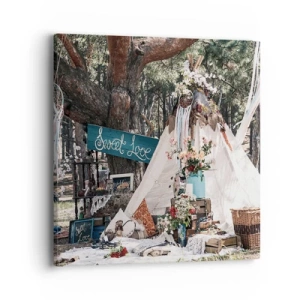 Canvastavla - Bild på duk - Make love… - 40x40 cm