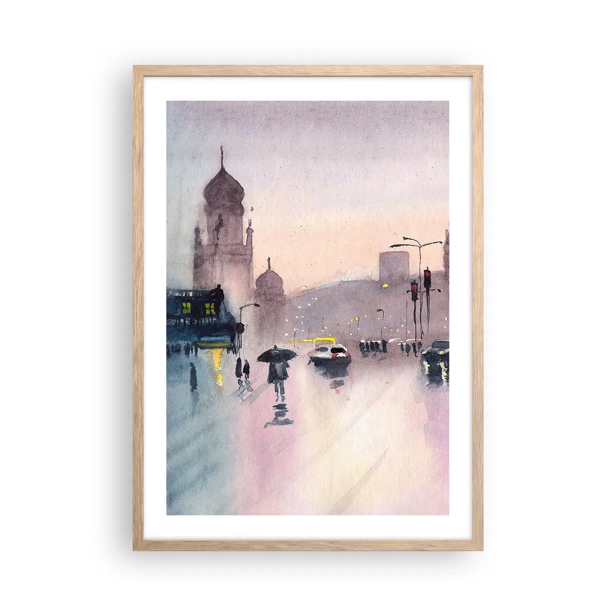 Affisch i ram av ljusek - I regnig dimma - 50x70 cm