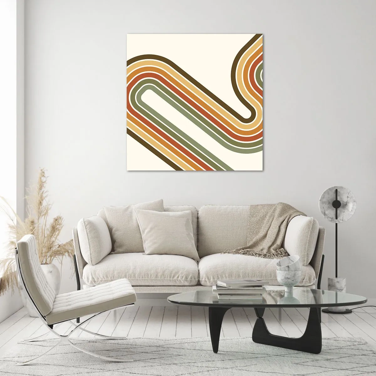 Glastavla - Bild på glas - Zig-zack mot målet - 50x50 cm