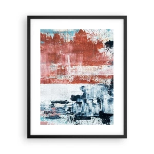 Affisch i svart ram - Abstrakt halvt om halvt - 40x50 cm
