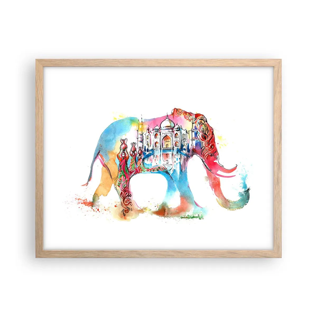 Affisch i ram av ljusek - Indien - kärlekens aura - 50x40 cm